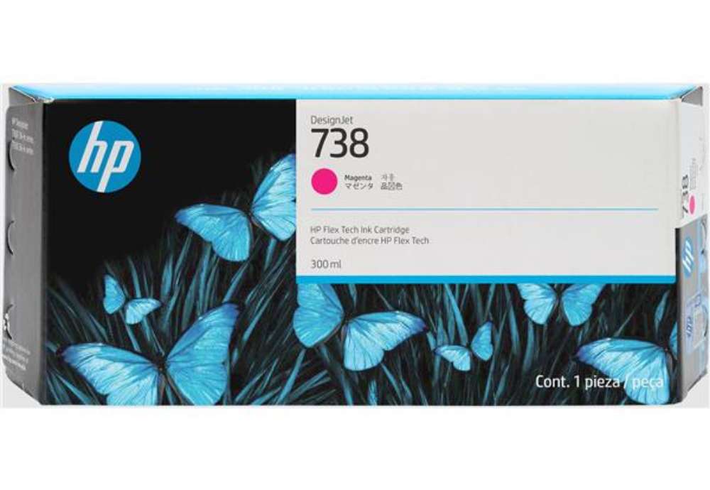 Immagine di Hp originale - Cartuccia DesignJet Ink 738 - Magenta - 676M7A - 300ml