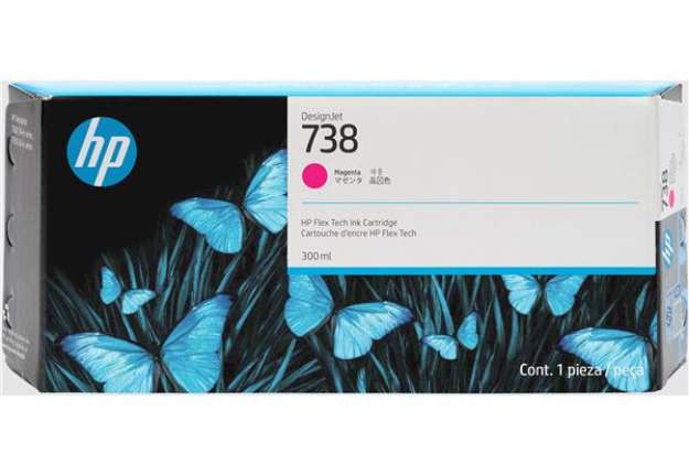 Immagine di Hp originale - Cartuccia DesignJet Ink 738 - Magenta - 676M7A - 300ml