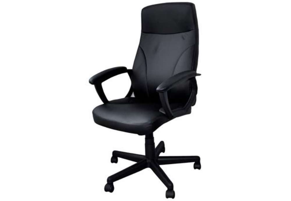 Immagine di Poltrona direzionale nera ecopelle con braccioli Office Products Crete 23023311-05