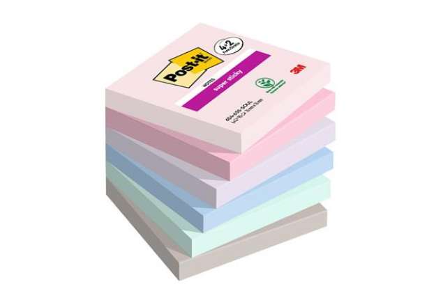 Immagine di Blocco foglietti Post-it Super Sticky Soulful - 76 x 76 mm - 90 fogli - Post-it - conf. 6 blocchi