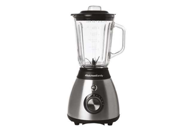 Immagine di Frullatore Frullo Glass - con bicchiere in vetro - 600 W - nero/argento - Melchioni family