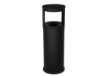 Immagine di Gettacarte autoestinguente con posacenere - 25 L - diametro 25 cm - H 80 cm - acciaio - nero - Stilc