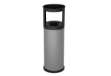 Immagine di Gettacarte autoestinguente con posacenere - 25 L - diametro 25 cm - H 80 cm - acciaio - grigio - Sti