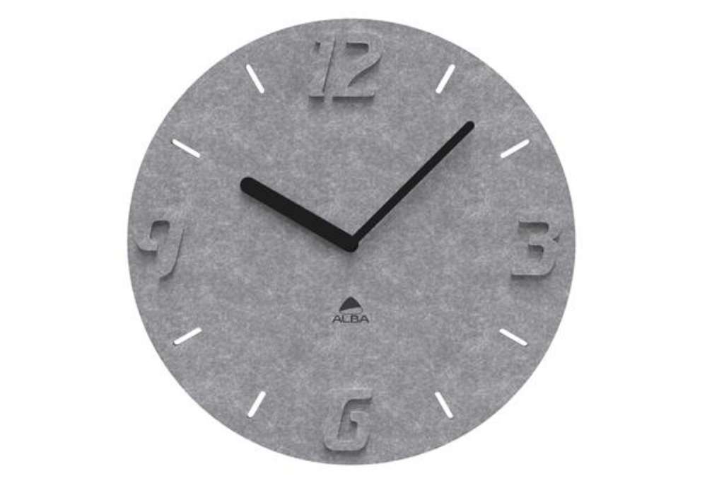 Immagine di Orologio da parete effetto 3D - diametro 30 cm - PET - grigio - Alba