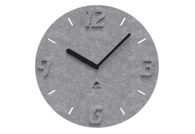 Immagine di Orologio da parete effetto 3D - diametro 30 cm - PET - grigio - Alba