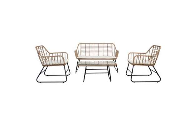 Immagine di Salotto Cebu - polyrattan naturale - Garden Friend - set 4 elementi