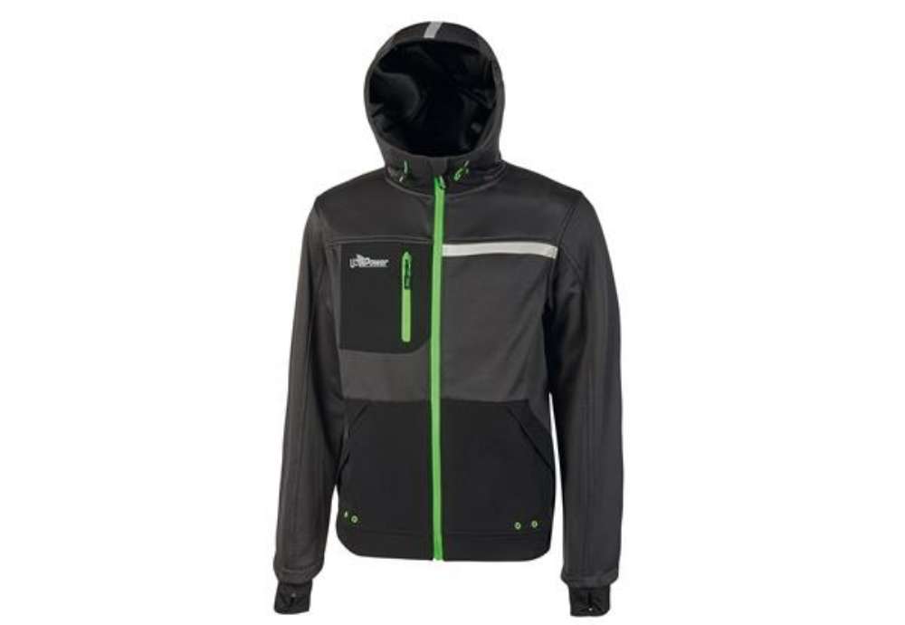 Immagine di Felpa Galaxy - taglia XL - nero/verde - U-Power