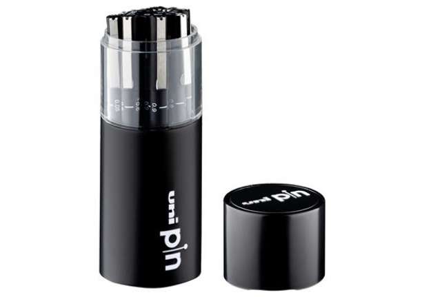 Immagine di Pin fineliner - 11 gradazioni assortiti - nero - Uni Mitsubishi - gift box 11 pezzi