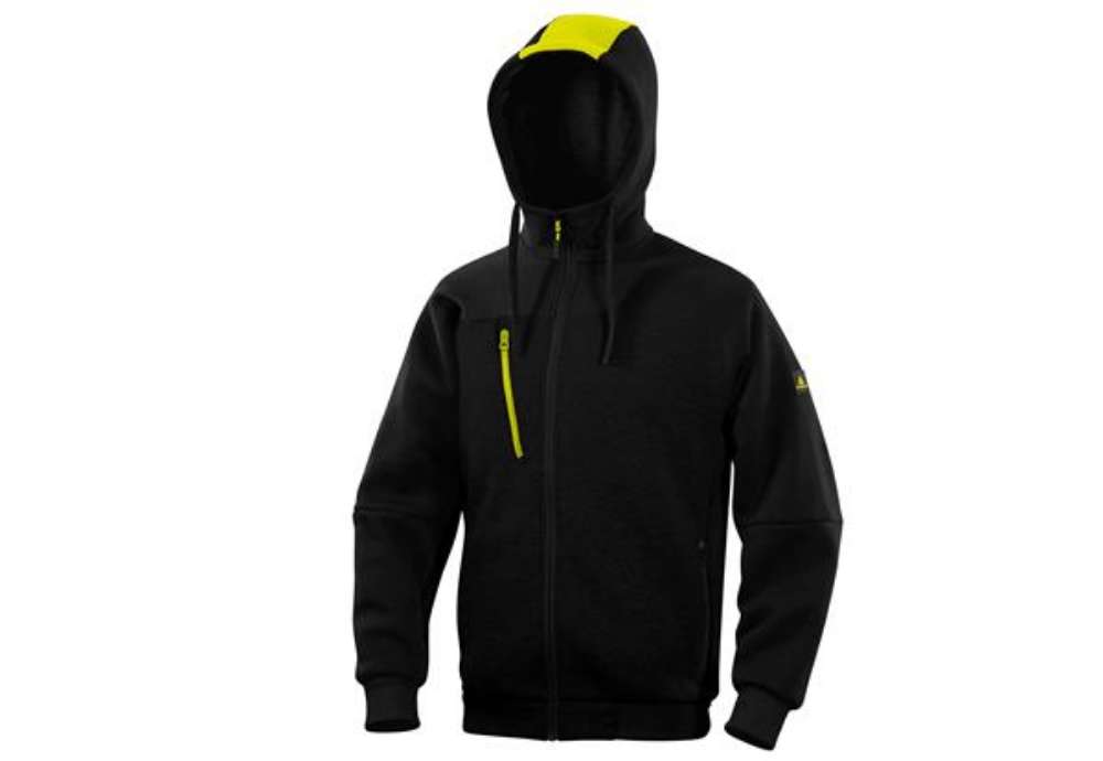 Immagine di Felpa Borgo - con cappuccio - taglia XL - nero/giallo - Deltaplus