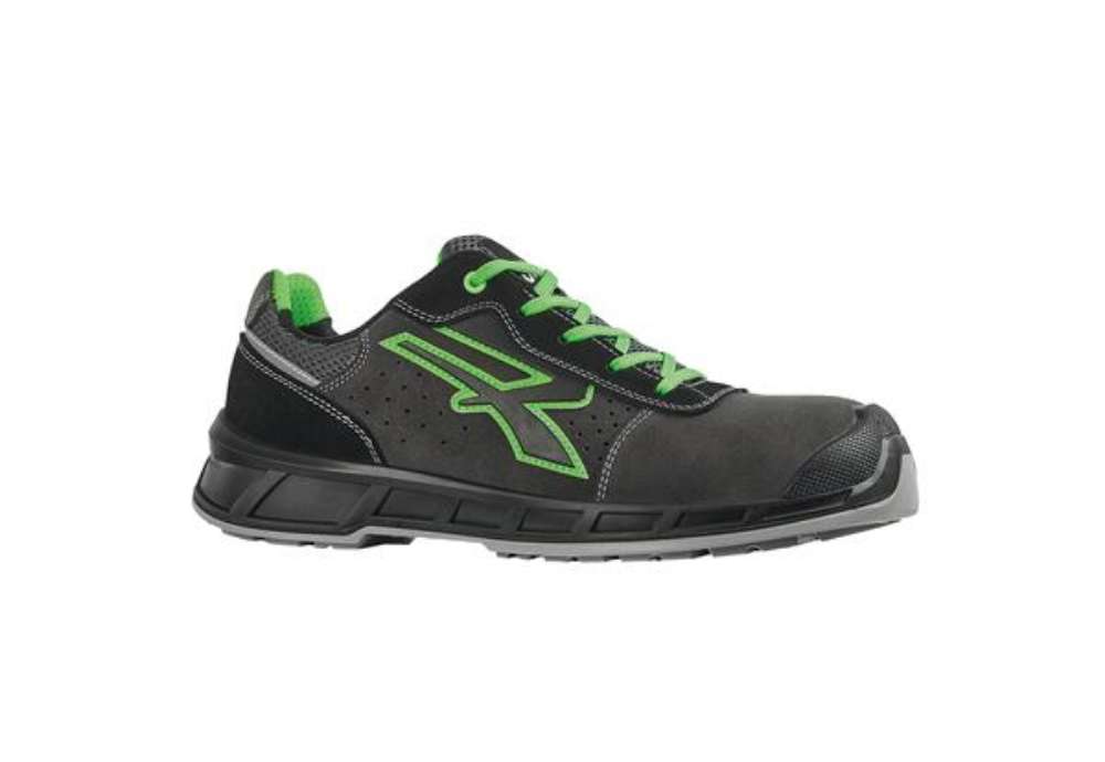 Immagine di Calzatura di sicurezza Taylor S1P S - numero 39 - pelle scamosciata - nero/verde - U-Power