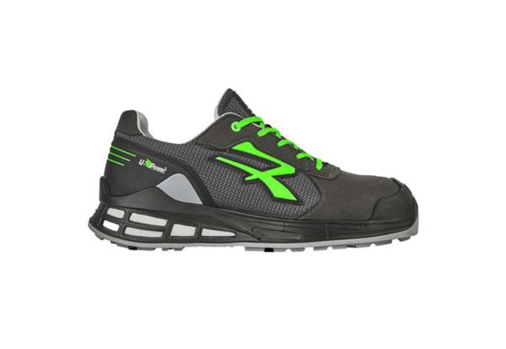 Immagine di Calzatura di sicurezza Egon S1P - numero 39 - nylon/pelle scamosciata - nero/verde - U-Power