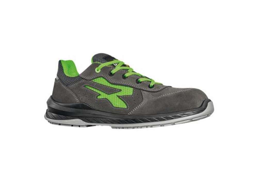Immagine di Calzatura di sicurezza Denver S1P - numero 39 - pelle scamosciata/mesh - nero/verde - U-Power