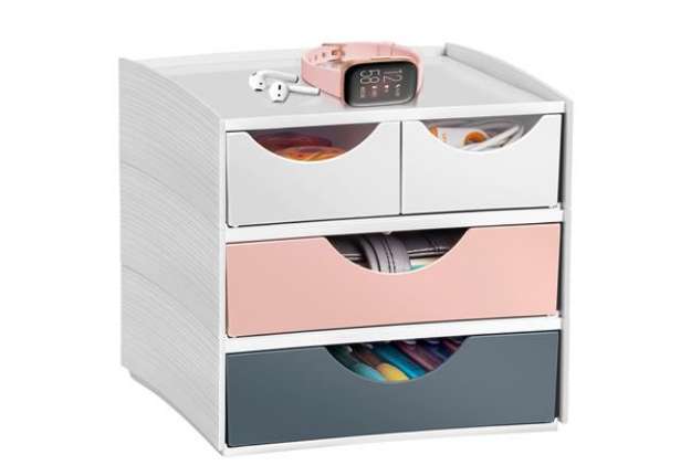 Immagine di Mini Cassettiera MyCube 3-211 Mineral - 2 cassetti piccoli + 2 grandi - 18,6 x 18,5 x 17,5 cm - mult
