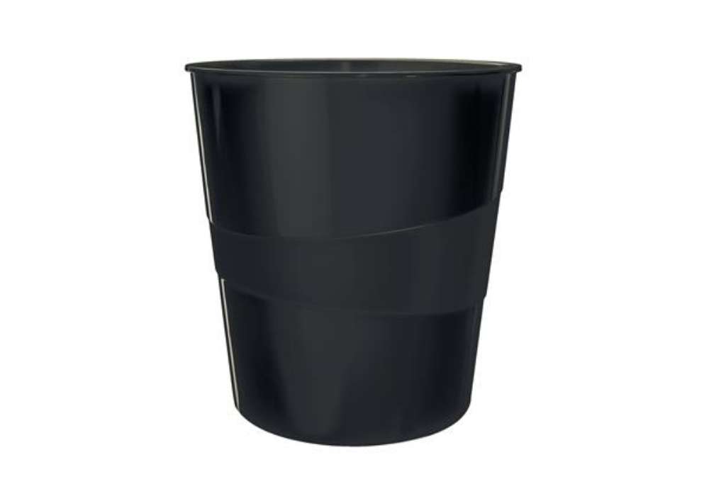 Immagine di Cestino gettacarte Leitz Recycle - altezza 32,4 cm - diametro 29 cm - 15 L - nero - Leitz