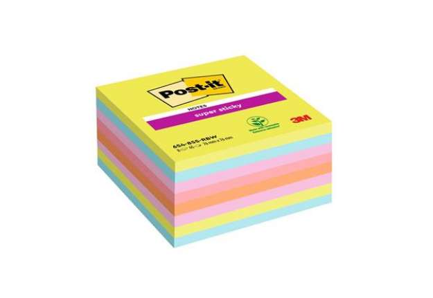 Immagine di Blocco Post-it Super Sticky - 654-8SSRBW - 76 x 76 mm - colori assortiti -  45 fogli - Post-it - con