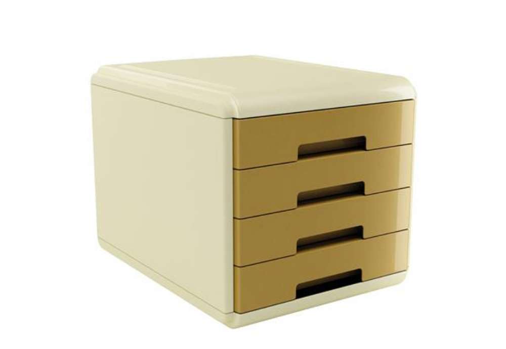 Immagine di Cassettiera Vintage Caramel - 4 cassetti - 29,5 x 38,5 x 28,2 cm - ocra - Arda
