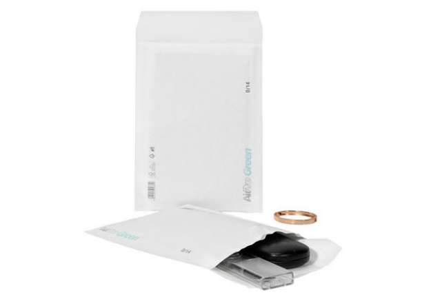 Immagine di Busta imbottita AirPro Green - D/14 (20 x 26,5 cm) - carta - bianco - Bong Packaging - conf. 100 pez