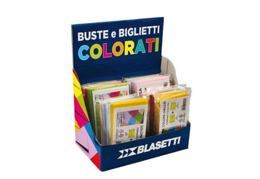 Immagine di Buste e biglietti regalo - formati e colori assortiti - Blasetti - expo 20 conf.