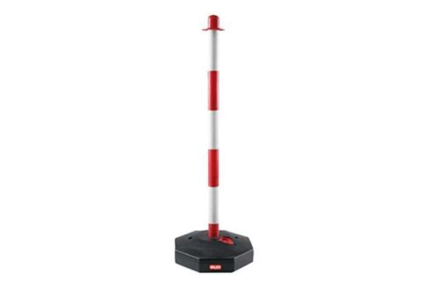 Immagine di Colonnina segnaletica con base riempibile - H 85 cm - bianco/rosso - Valex