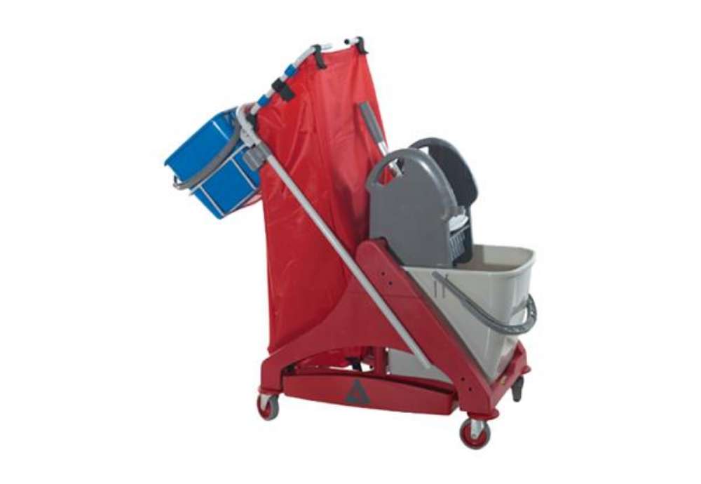 Immagine di Carrello per pulizie QO-Kart Multi Due - salvaspazio - 25 L - 42 x 101 x 108 cm - Taxon