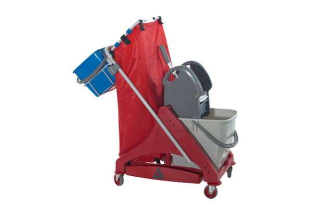 Immagine di Carrello per pulizie QO-Kart Multi Due - salvaspazio - 25 L - 42 x 101 x 108 cm - Taxon