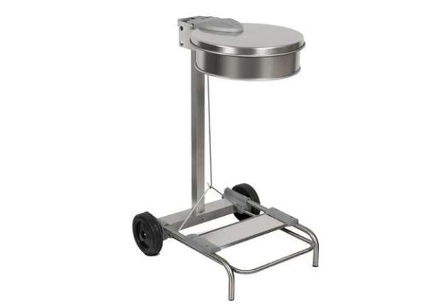 Immagine di Carrello portasacco - 54,6x60xH94cm - con ruote - 110L - acciaio inox - Stilcasa