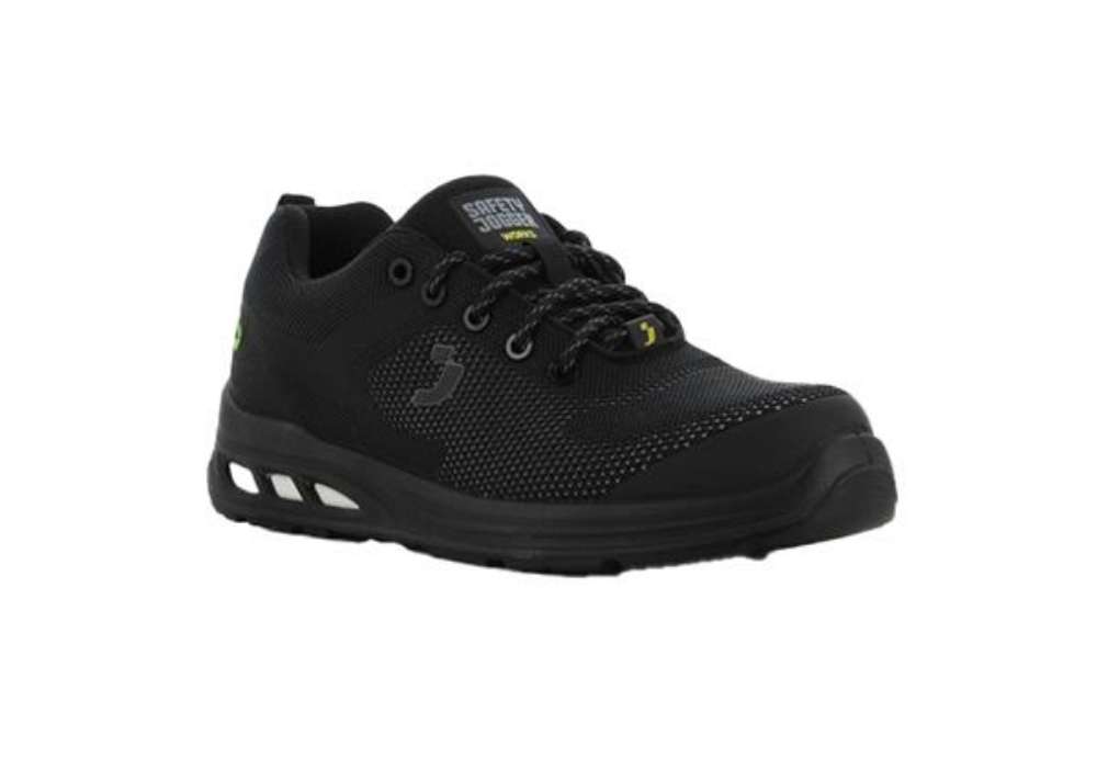 Immagine di Calzatura bassa da lavoro Ecofitz S1P LOW - numero 45 - maglia riciclata - nero - Safety Jogger