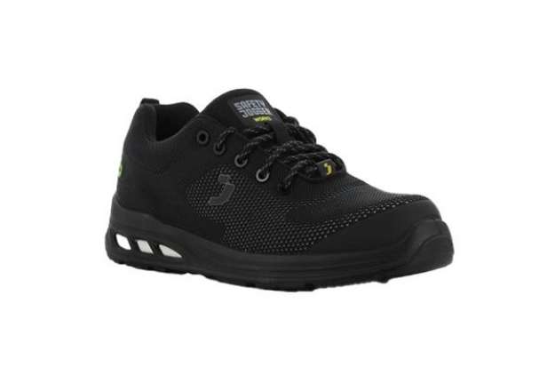 Immagine di Calzatura bassa da lavoro Ecofitz S1P LOW - numero 45 - maglia riciclata - nero - Safety Jogger