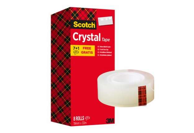 Immagine di Nastro adesivo Scotch Crystal 600 - 19 mm x 33 m - Scotch - Value Pack 7+1 rotoli