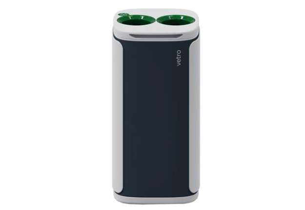 Immagine di Cestino gettacarte Wastee - per raccolta differenziata - 60 L - Verde/vetro - Kobra