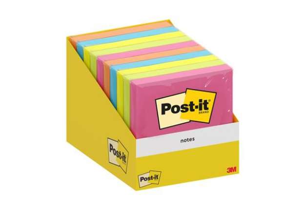 Immagine di Blocco foglietti Post-it  - 76 x 76 mm - colori assortiti - 100 fogli - Post-it - conf. 10 blocchi