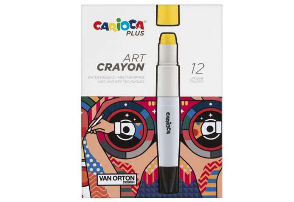 Immagine di Pastello a cera Art Crayon - Ø 10 mm x 138 mm - colori assortiti - Carioca Plus - conf. 12 pezzi