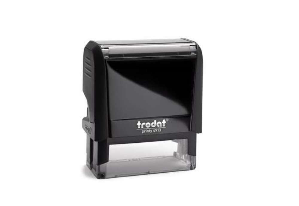 Immagine di Timbro autoinchiostrante personalizzabile a 6 righe TRODAT PRINTY 4913 in plastica 58x22 mm nero - 4