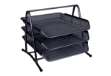Immagine di Set 3 Vaschette portadocumenti Q-Connect 27,8x27,5x35 cm nero KF00823