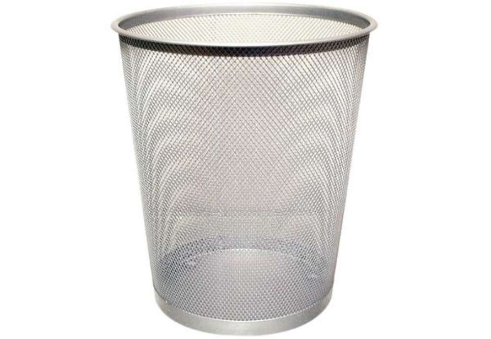 Immagine di Cestino in metallo Q-Connect 19 l h 34,5 cm x diametro 29,5 cm argento KF00849