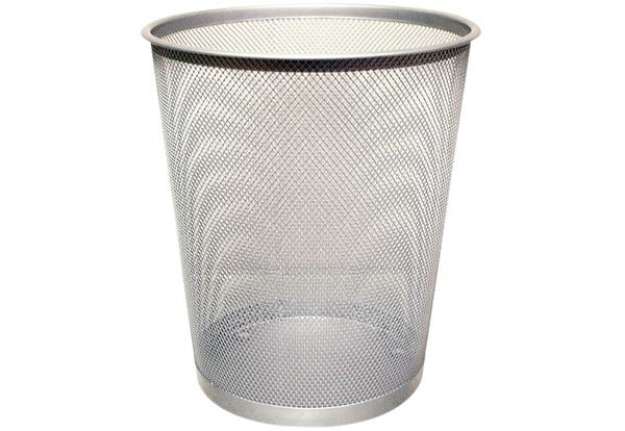 Immagine di Cestino in metallo Q-Connect 19 l h 34,5 cm x diametro 29,5 cm argento KF00849