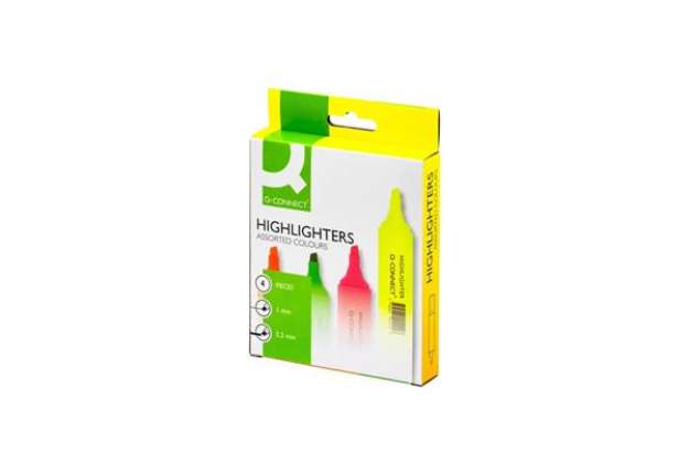 Immagine di Evidenziatore Q-Connect 1,5-5 mm assortiti astuccio da 4 - KF01116