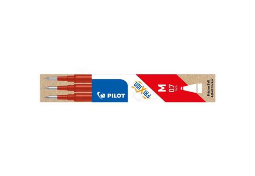 Immagine di Refill penne a sfera Pilot Frixion Ball e Clicker 0,7 mm rosso Set 3 pezzi - 006658