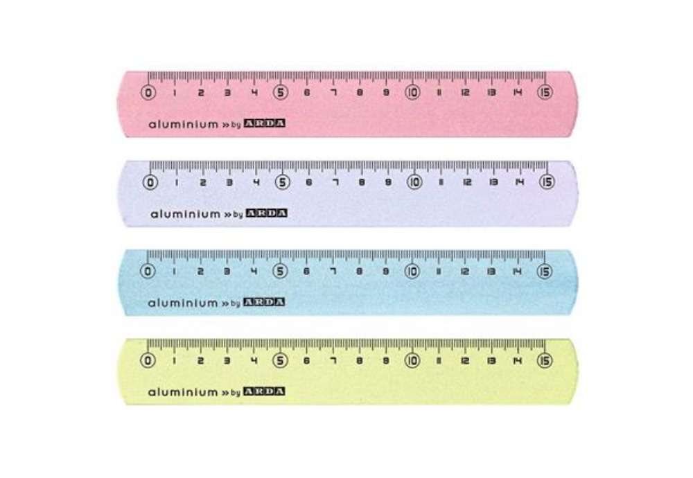 Immagine di Righelli in alluminio 15 cm Arda colori assortiti in conf. da 24 pz - 17815COLBAR