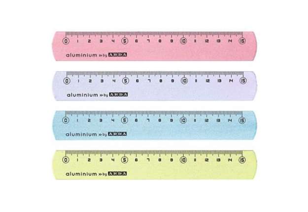 Immagine di Righelli in alluminio 15 cm Arda colori assortiti in conf. da 24 pz - 17815COLBAR