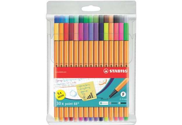 Immagine di Fineliner Stabilo Point 88® 0,4 mm conf. 30 colori assortiti 8830-1