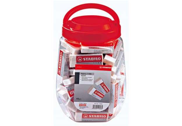 Immagine di Gomma bianca Stabilo Legacy senza PVC conf. 60 pz 22x11x62 mm 118660