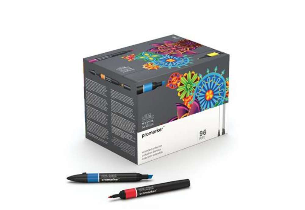 Immagine di Pennarelli Winsor&Newton Promarker doppia punta fine-larga - 96 colori assortiti - 0290152