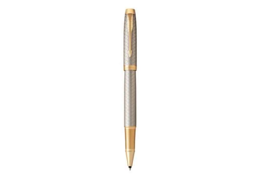 Immagine di Penna roller Parker IM punta F inchiostro nero Premium Warm Silver GT - 1931686