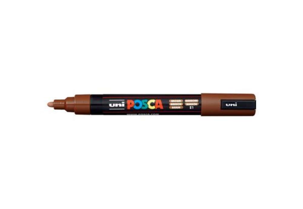 Immagine di Marcatore a tempera Posca Uni-Ball punta tonda 1,8-2,5 mm marrone M PC5M M