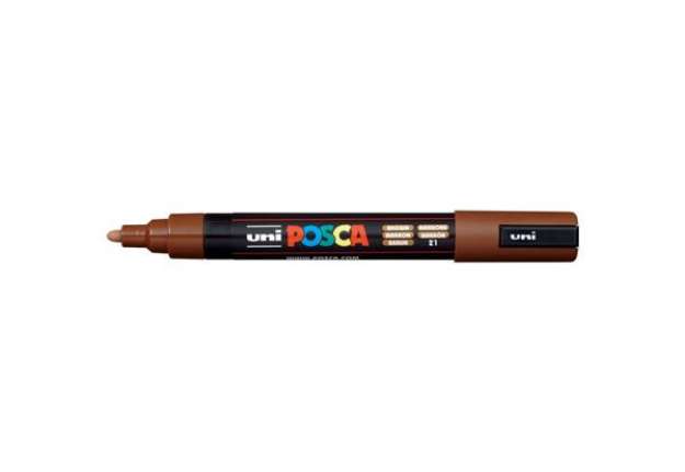 Immagine di Marcatore a tempera Posca Uni-Ball punta tonda 1,8-2,5 mm marrone M PC5M M