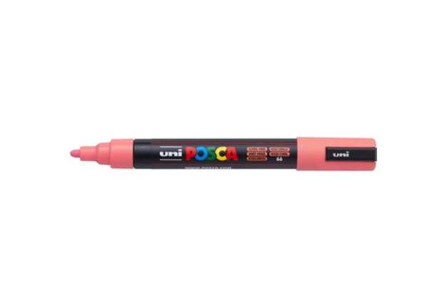 Immagine di Marcatore a tempera Posca Uni-Ball punta tonda 1,8-2,5 mm rosa corallo M PC5M RACO