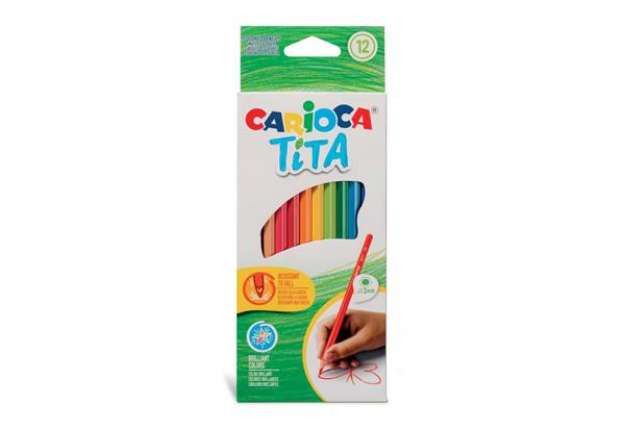 Immagine di Matite colorate Carioca Tita Ø 3 mm - conf. da 12 colori assortiti - 42793