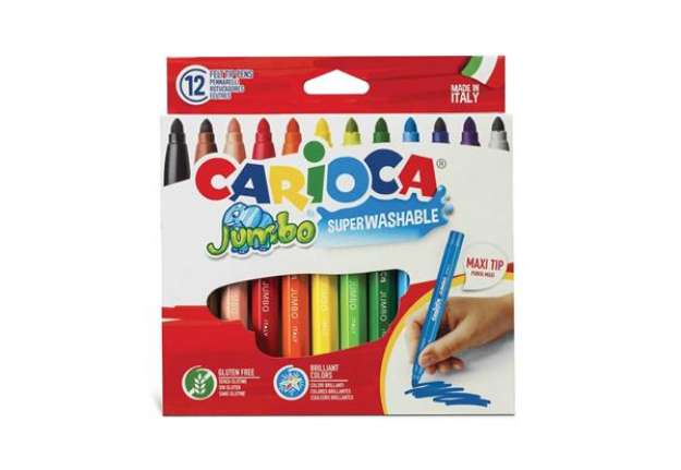 Immagine di Pennarelli superlavabili Carioca Jumbo - conf. da 12 colori assortiti - 40569