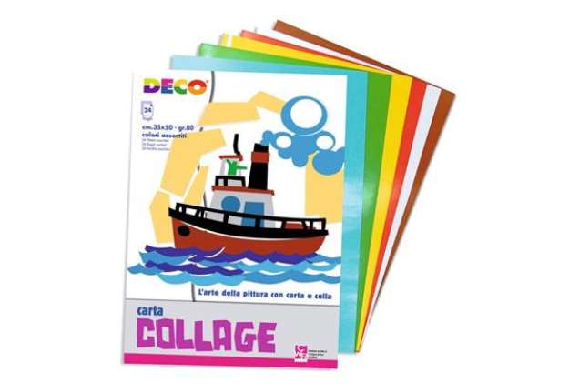 Immagine di Album di carta rasata Deco 35x50 cm - 80 g - 5 conf. da 24 fogli colori assortiti - 714/24